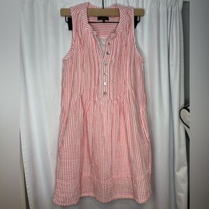 Quince Dress size XS Organic Cotton Coral & White Striped